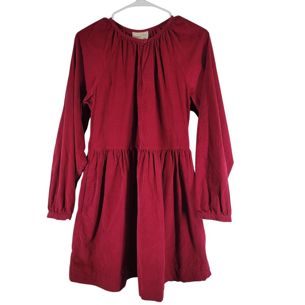 Universal Thread Red Corduroy Dress Womens Medium Long Sleeve Cotton Cabincore